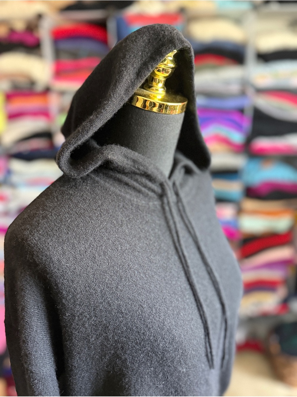 Cozy Black Women's Cashmere Hoodie